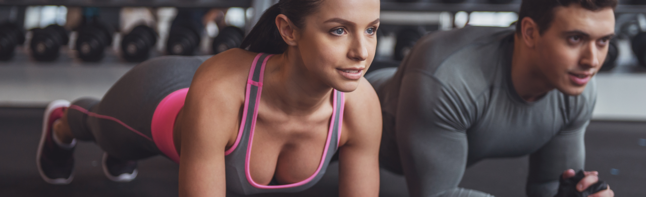 Male and Female doing a plank